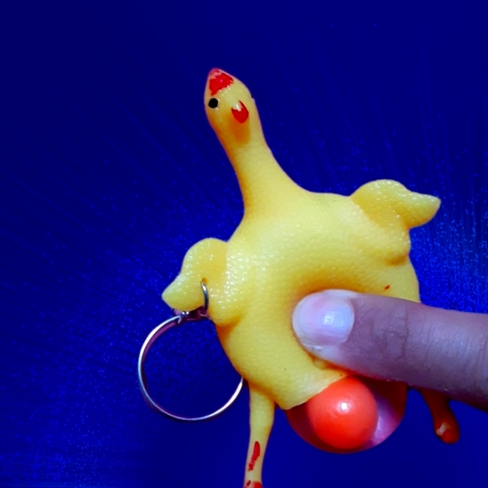 Egg Laying Chicken Keychain